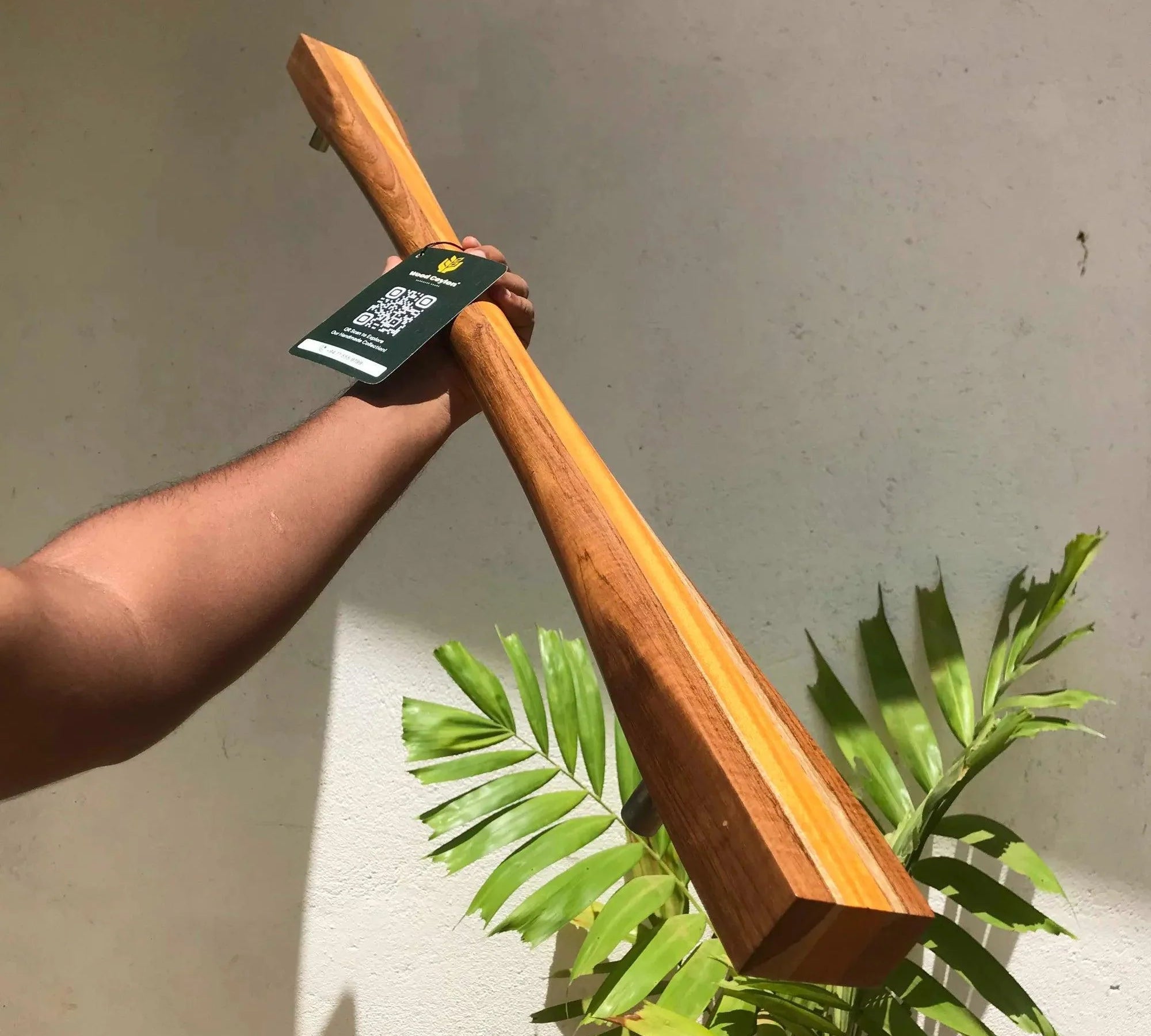 Handcrafted Dual Wood Large Front Door Handle - 015