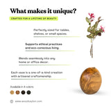 Circular Teak Wooden Test Tube Vase